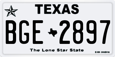 TX license plate BGE2897