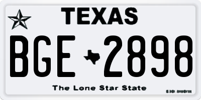 TX license plate BGE2898