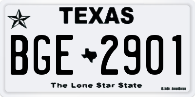 TX license plate BGE2901
