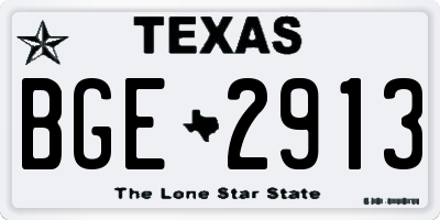 TX license plate BGE2913