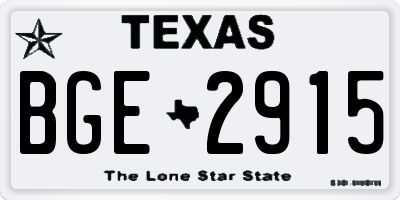 TX license plate BGE2915