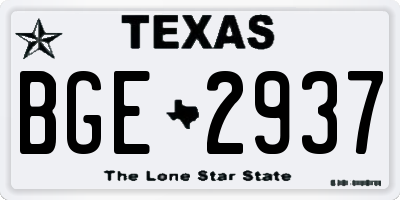 TX license plate BGE2937