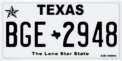 TX license plate BGE2948