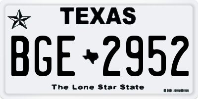 TX license plate BGE2952