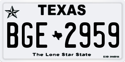 TX license plate BGE2959