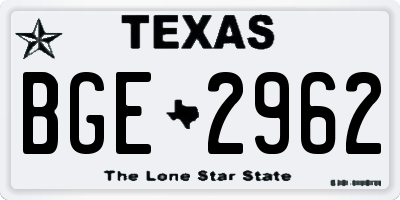 TX license plate BGE2962