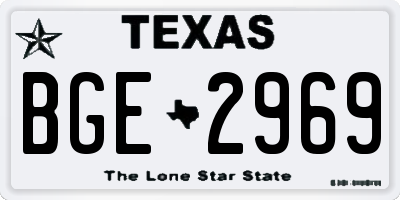 TX license plate BGE2969