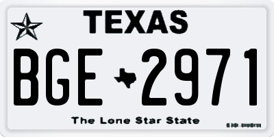 TX license plate BGE2971