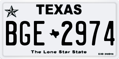 TX license plate BGE2974
