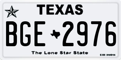 TX license plate BGE2976