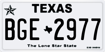TX license plate BGE2977