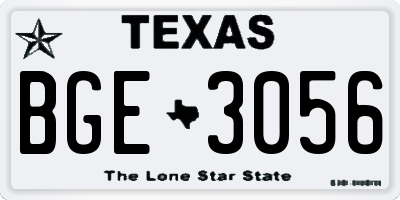 TX license plate BGE3056