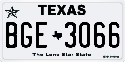 TX license plate BGE3066