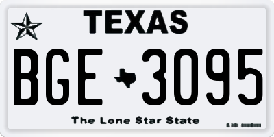 TX license plate BGE3095