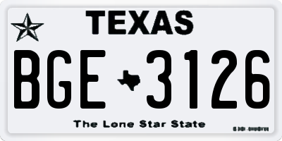 TX license plate BGE3126