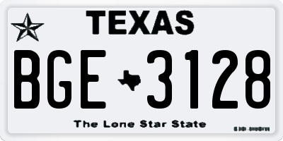 TX license plate BGE3128