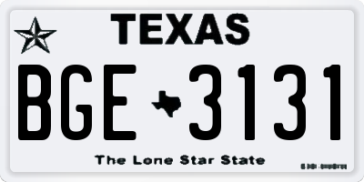 TX license plate BGE3131