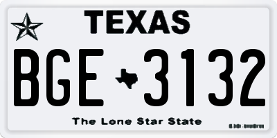 TX license plate BGE3132