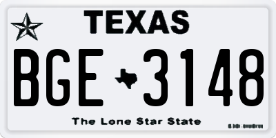 TX license plate BGE3148
