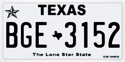 TX license plate BGE3152