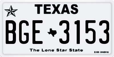 TX license plate BGE3153