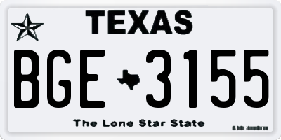 TX license plate BGE3155