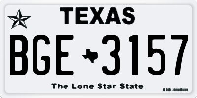 TX license plate BGE3157
