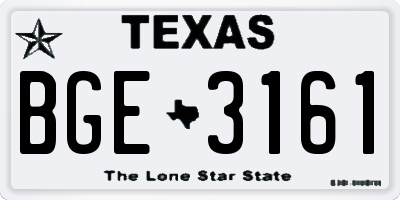 TX license plate BGE3161