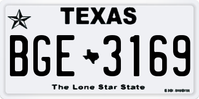TX license plate BGE3169