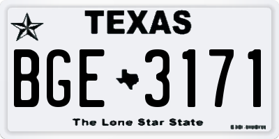 TX license plate BGE3171