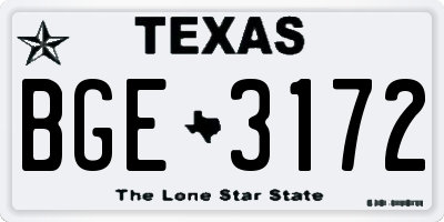 TX license plate BGE3172