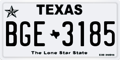 TX license plate BGE3185