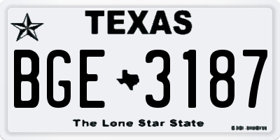 TX license plate BGE3187