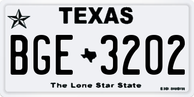 TX license plate BGE3202