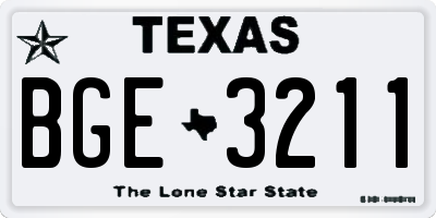 TX license plate BGE3211