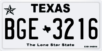 TX license plate BGE3216