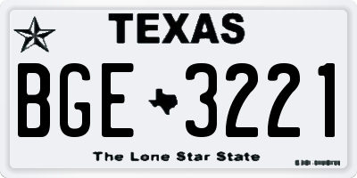 TX license plate BGE3221