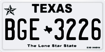 TX license plate BGE3226