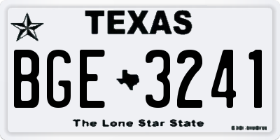TX license plate BGE3241