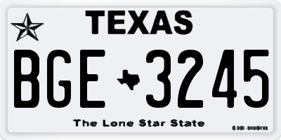 TX license plate BGE3245
