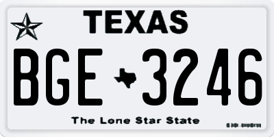TX license plate BGE3246
