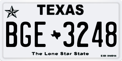 TX license plate BGE3248