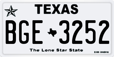 TX license plate BGE3252