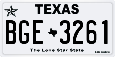 TX license plate BGE3261
