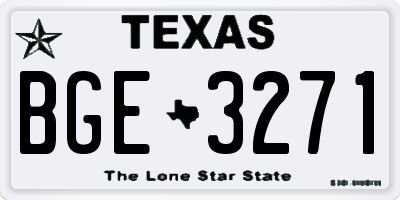 TX license plate BGE3271