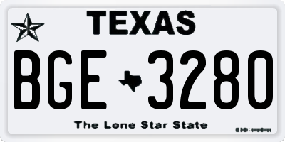 TX license plate BGE3280