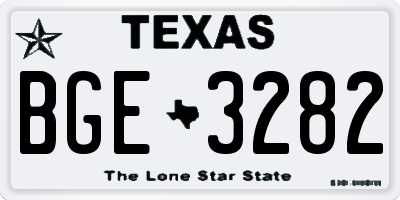 TX license plate BGE3282