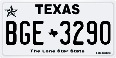 TX license plate BGE3290