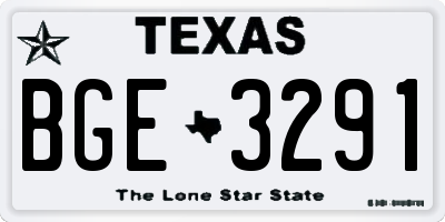 TX license plate BGE3291