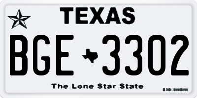 TX license plate BGE3302